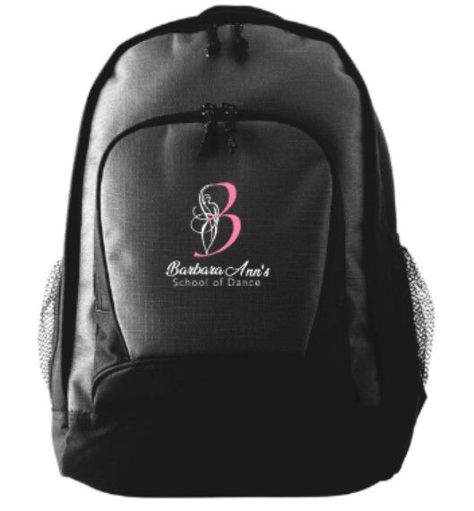 Barbara Ann&#39;s School of Dance Augusta Black Backpack (BASD)