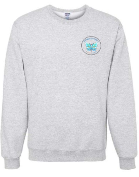 Youth or Adult Left Chest Embroidered Logo Jerzees NuBlend® Crewneck Sweatshirt (BYB)