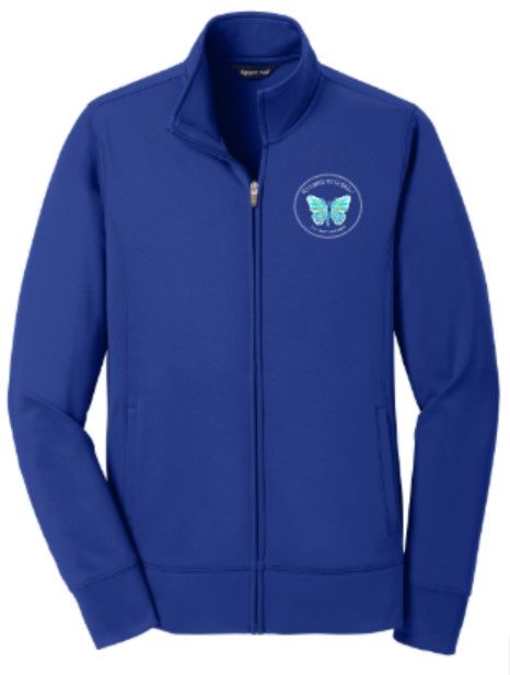 Ladies Sport-Tek® Sport-Wick® Fleece Full-Zip Royal Jacket with Embroidered Logo (BYB)