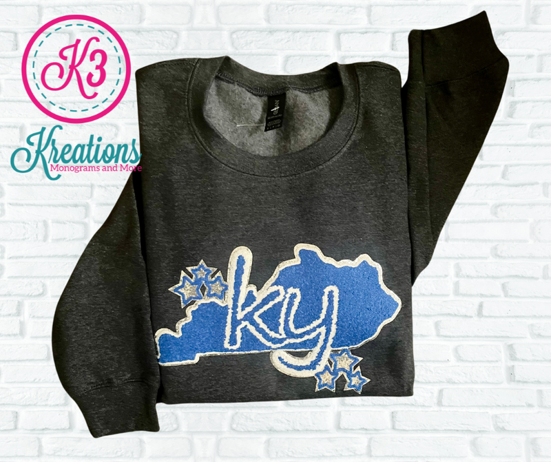 Adult KY State Chenille Patch Sweatshirt