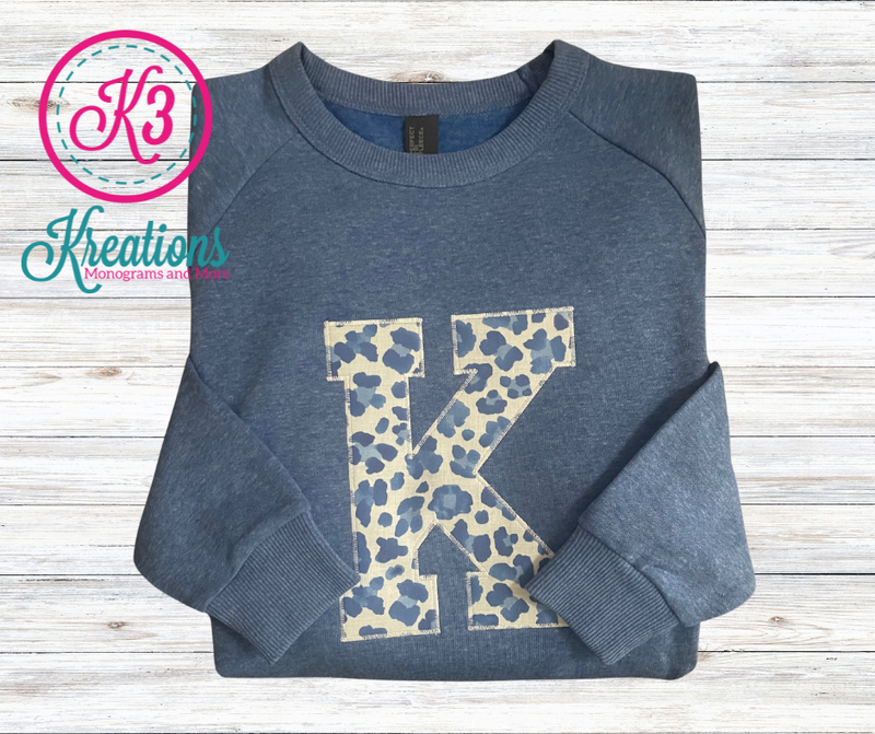 Adult Royal Leopard K Perfect Tri® Fleece Crewneck Sweatshirt