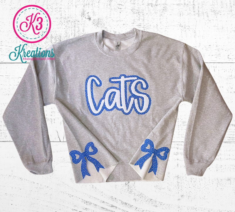 Adult Cats Side Bow Crewneck Sweatshirt