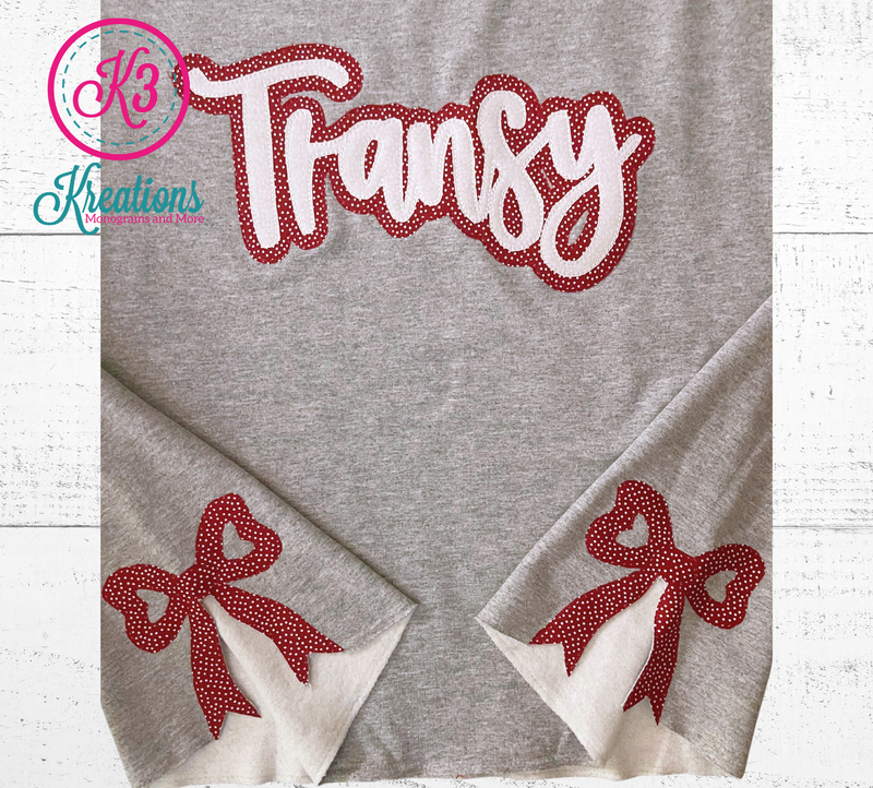 Adult Transy Side Bow Crewneck Sweatshirt
