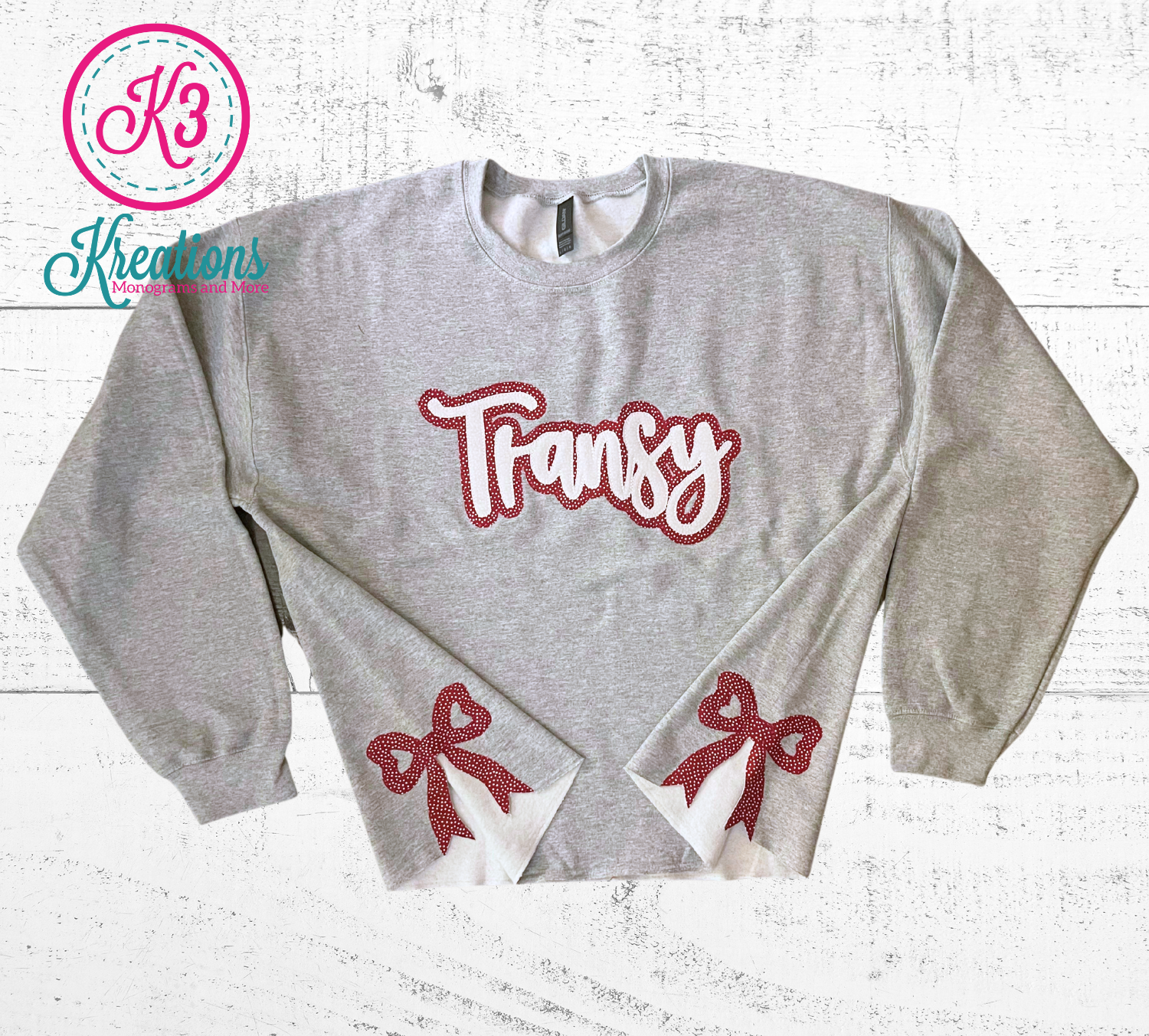 Adult Transy Side Bow Crewneck Sweatshirt