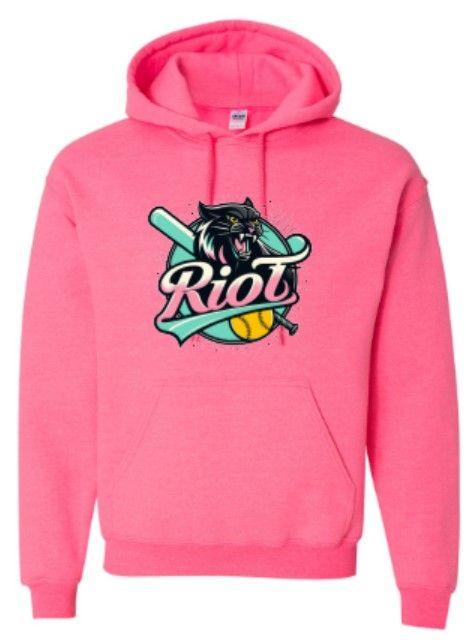 Adult Vintage Riot Softball Hooded Sweatshirt (RS)