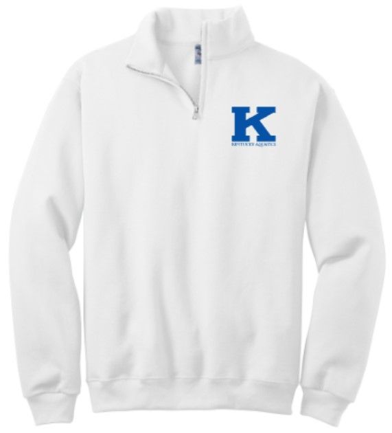 Adult JERZEES NuBlend 1/4 Zip Sweatshirt with Embroidered K Kentucky Aquatics Logo (KA)