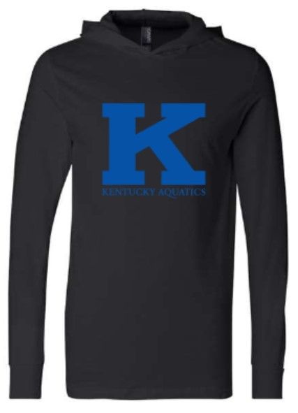 Adult K Kentucky Aquatics Logo Bella + Canvas Jersey Hooded Long Sleeve Tee (KA)