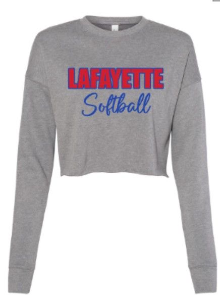 Ladies LAFAYETTE Softball Cropped Crew Fleece (LGS)