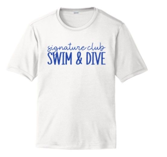Youth, Ladies or Mens signature club SWIM &amp; DIVE Sport-Tek® PosiCharge® Competitor™ Tee (SCSD)