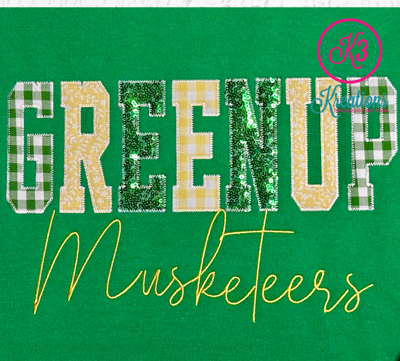 Adult Greenup Muskateers Side Bow Crewneck Sweatshirt