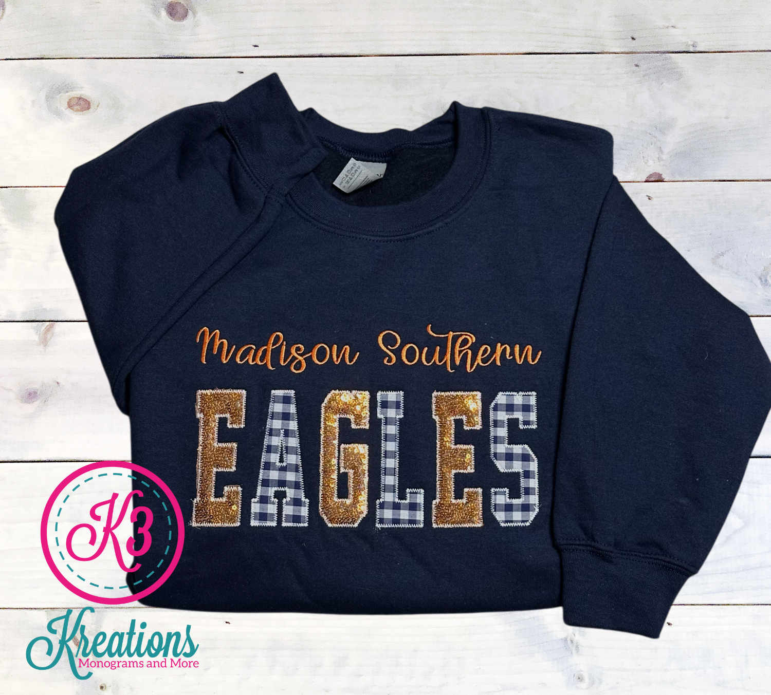Adult Madison Southern Eagles Applique Crewneck Sweatshirt