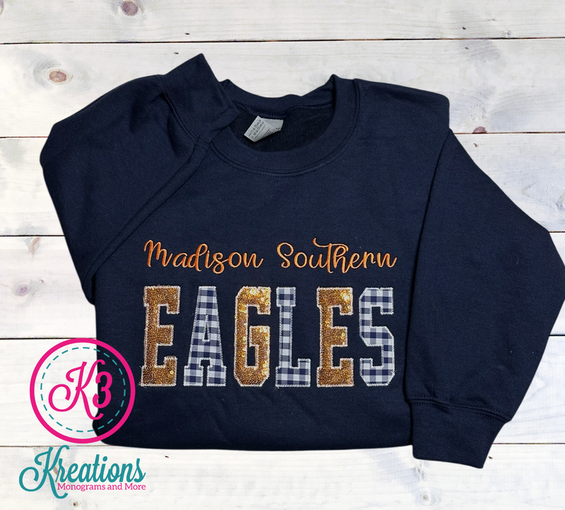 Adult Madison Southern Eagles Applique Crewneck Sweatshirt