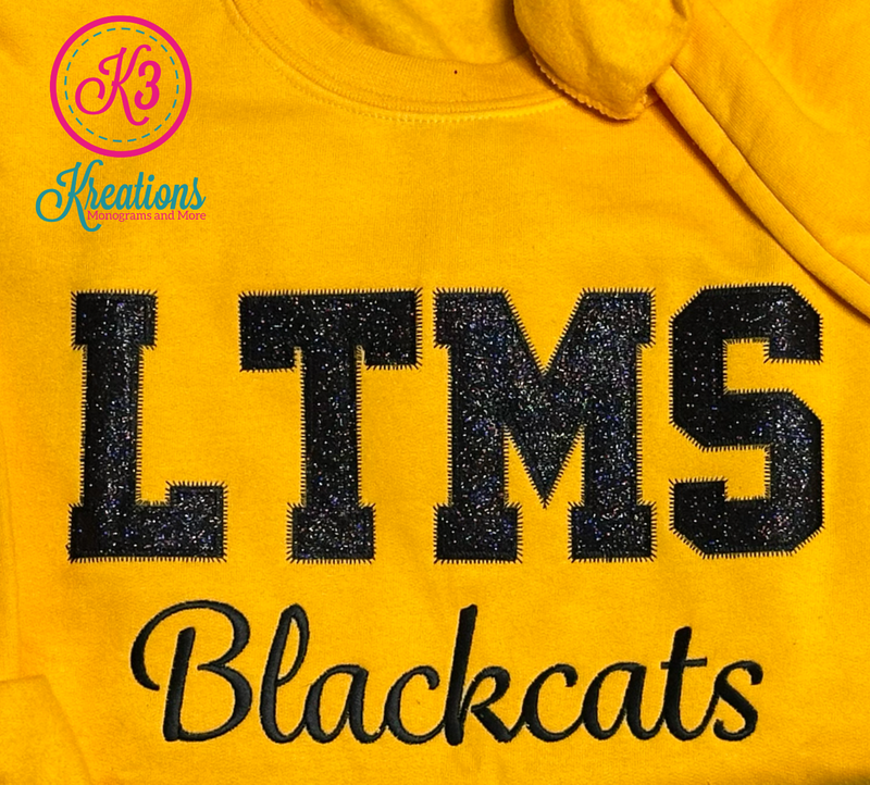 Adult LTMS Blackcats Applique Crewneck Sweatshirt