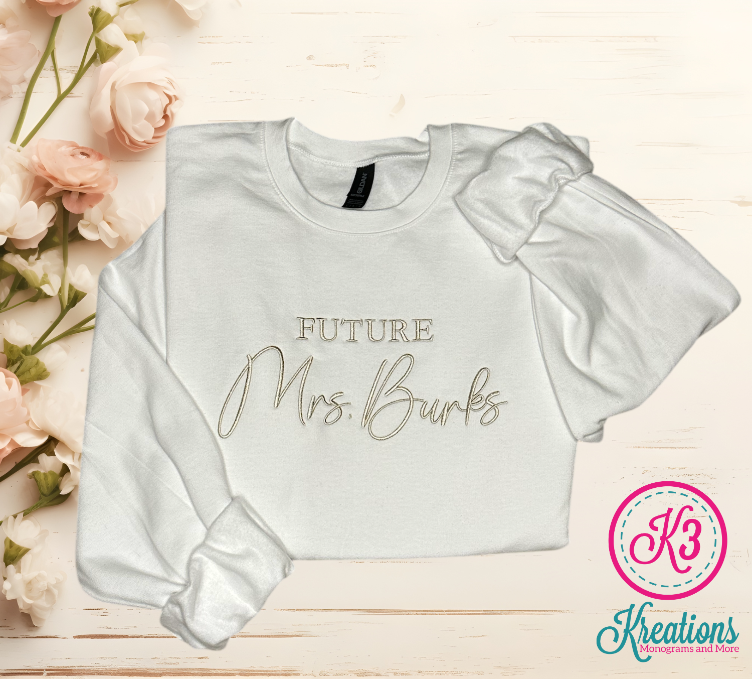 Future Mrs. Custom Embroidered Crewneck Sweatshirt