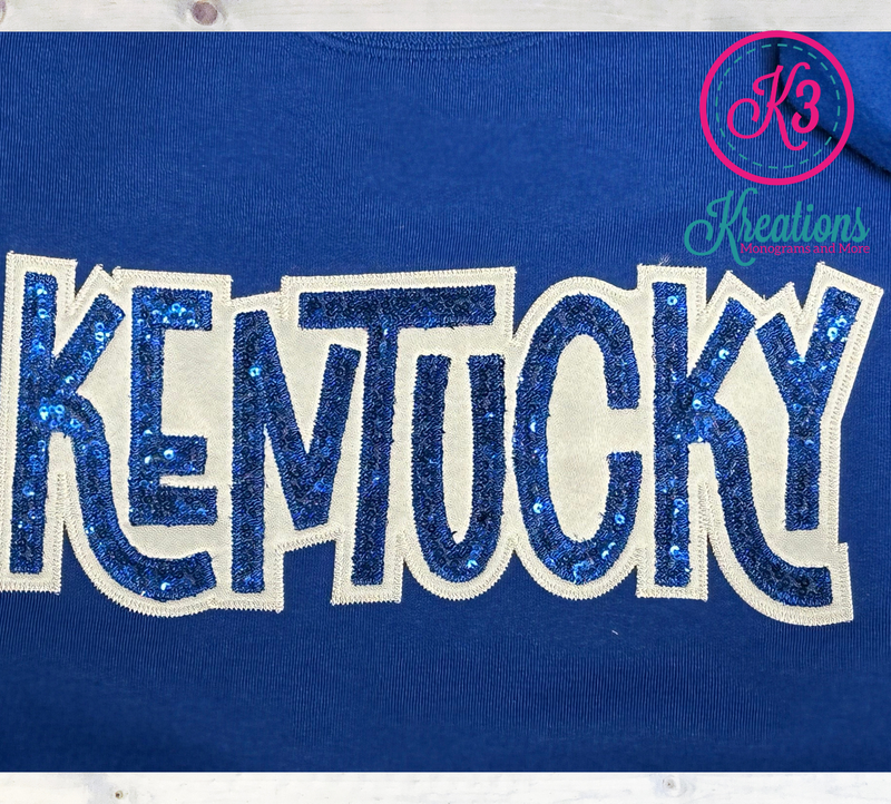 Adult Kentucky Sequin Applique Crewneck Sweatshirt