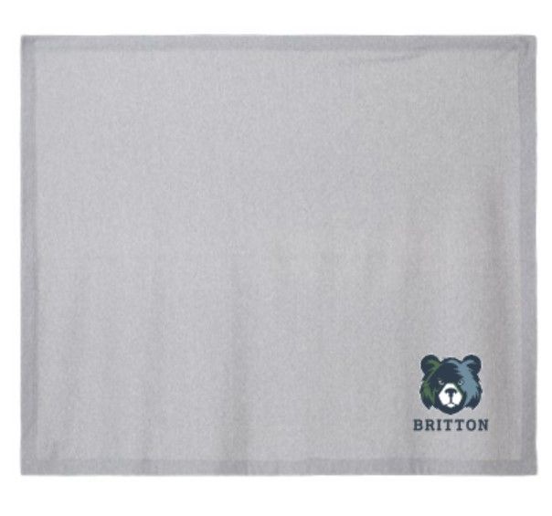 Mascot Britton Stadium Fleece Blanket with Choice of Logo (MEB)
