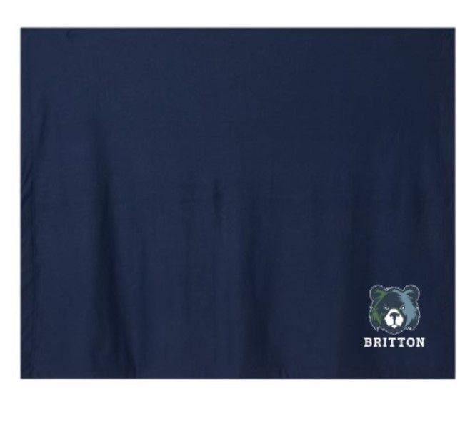 Mascot Britton Stadium Fleece Blanket with Choice of Logo (MEB)