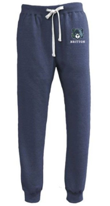Youth or Adult Joggers with Embroidered Mascot Britton (MEB)