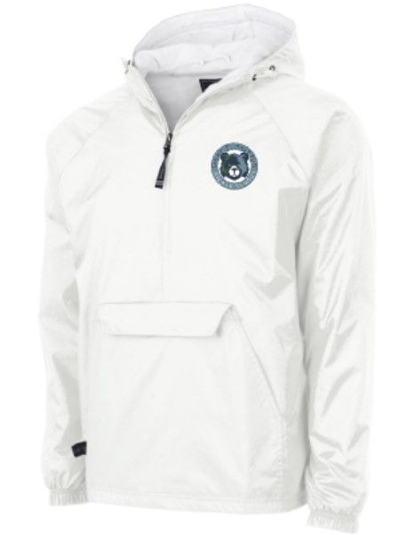 Adult Charles River 1/2 Zip Lined Rain Pullover with Embroidered Logo (MEB)