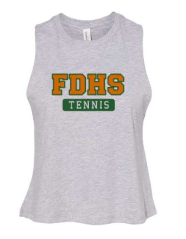 Ladies FDHS Tennis Bella + Canvas Racerback Crop Tank (FDT)