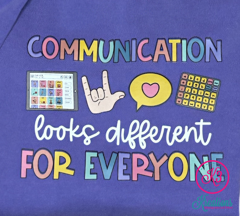 Adult Communication Looks Different Comfort Colors Garment-Dyed Crewneck Sweatshirt