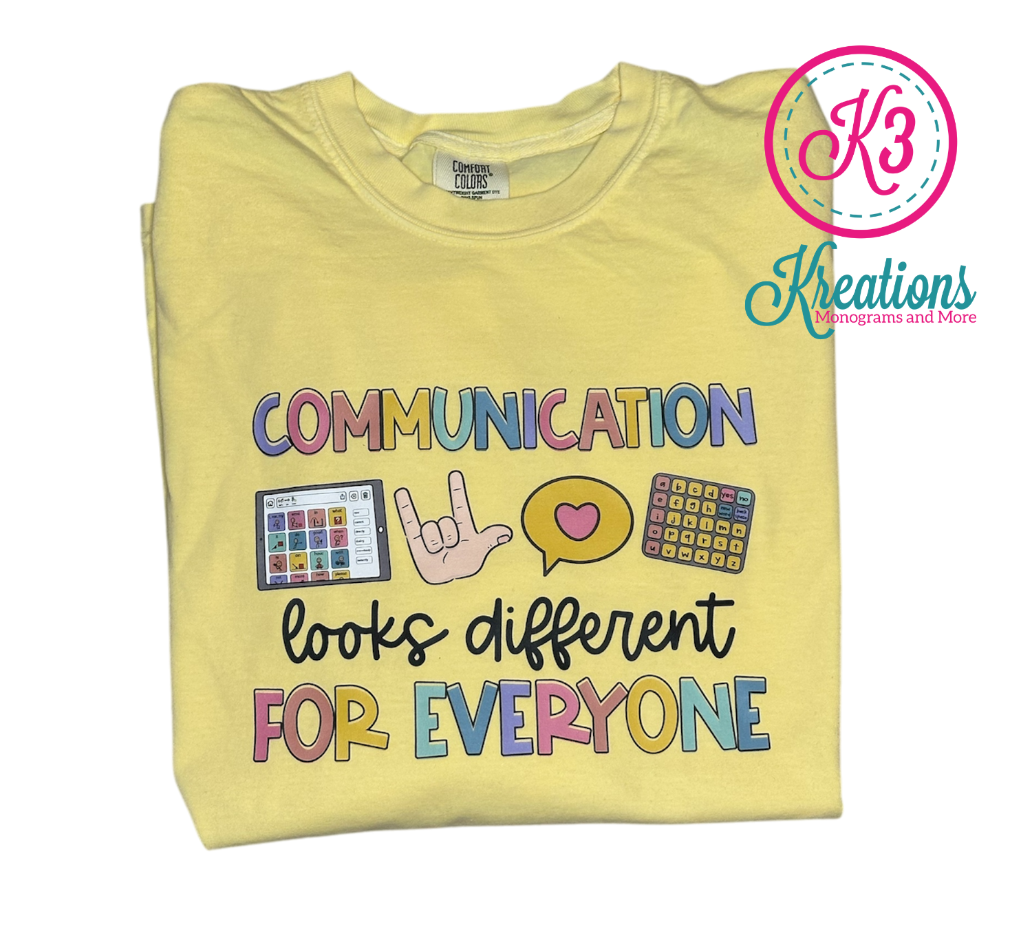 Adult Communication Looks Different Comfort Colors Garment-Dyed Heavyweight T-Shirt