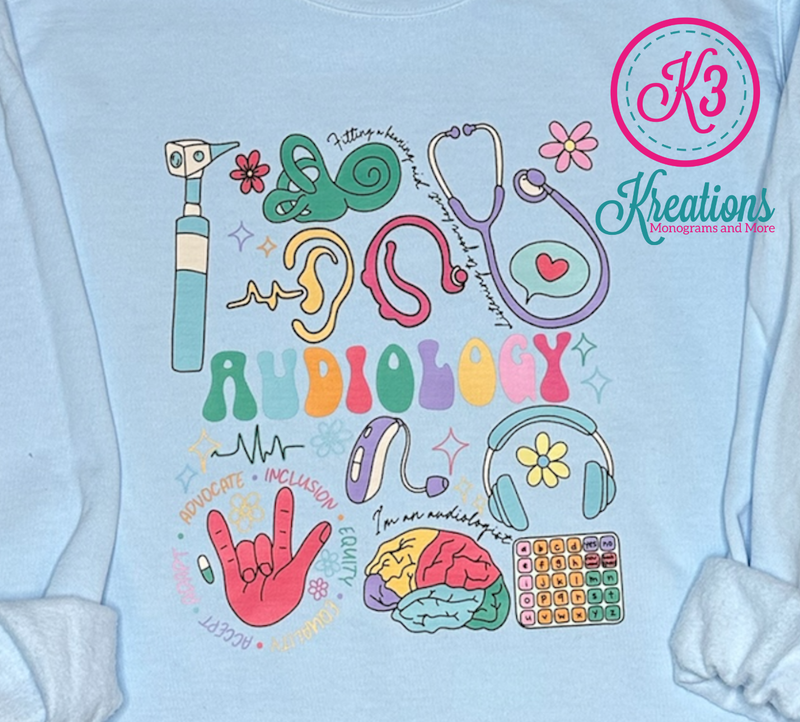 Adult Audiology Symbols Comfort Colors Garment-Dyed Crewneck Sweatshirt