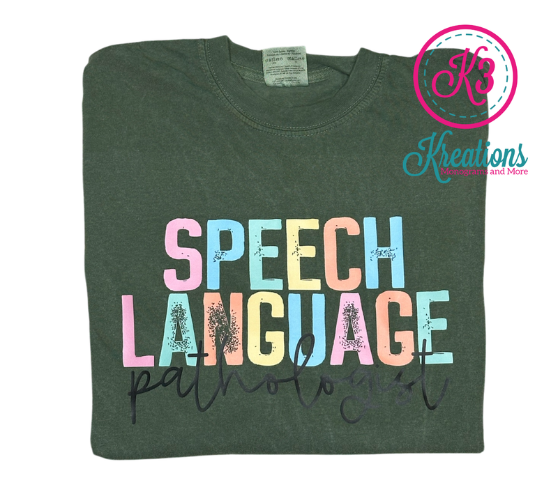 Adult Multi-Colored Speech Language Pathologist Comfort Colors Garment-Dyed Heavyweight T-Shirt