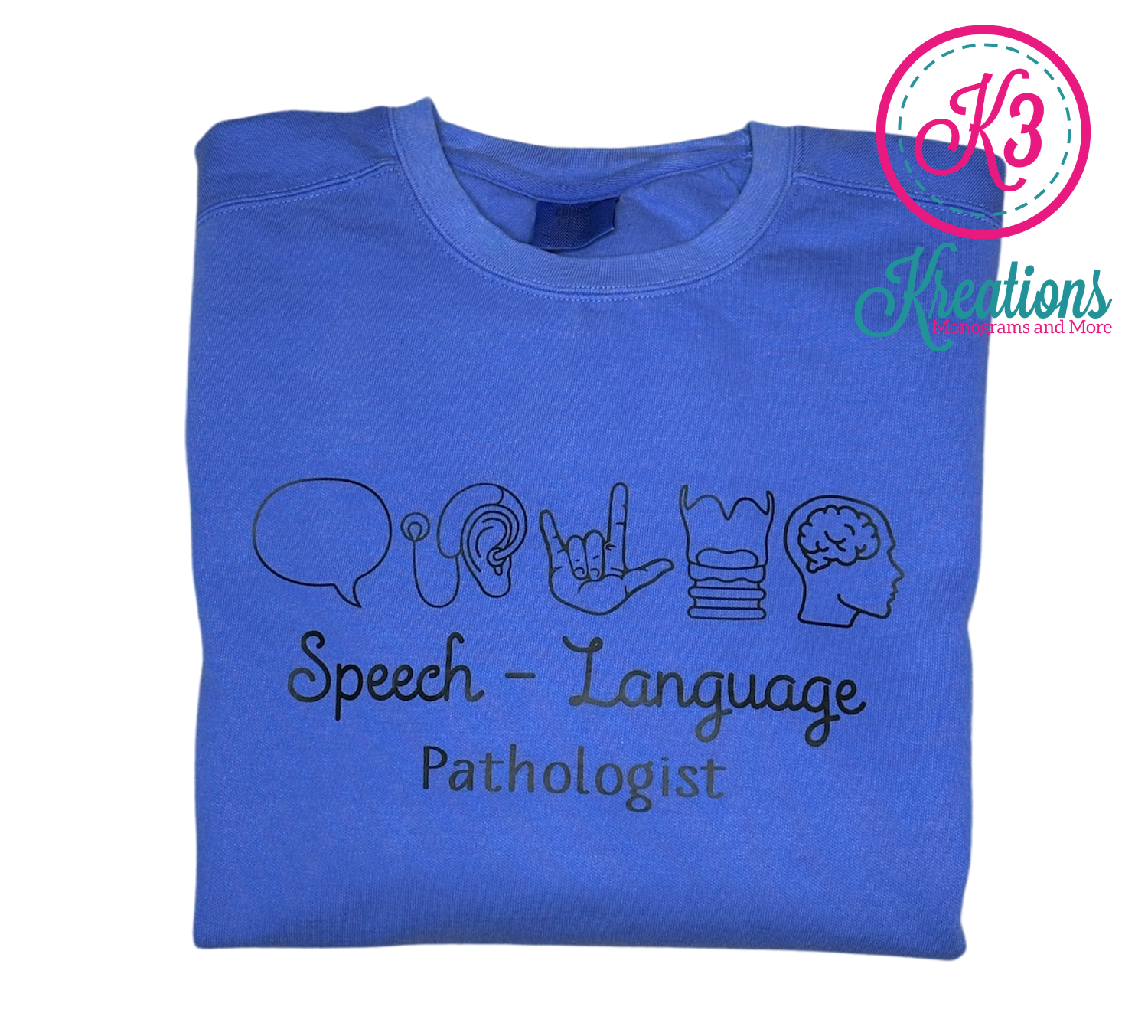 Adult Speech Language Pathologist Symbols Comfort Colors Garment-Dyed Crewneck Sweatshirt