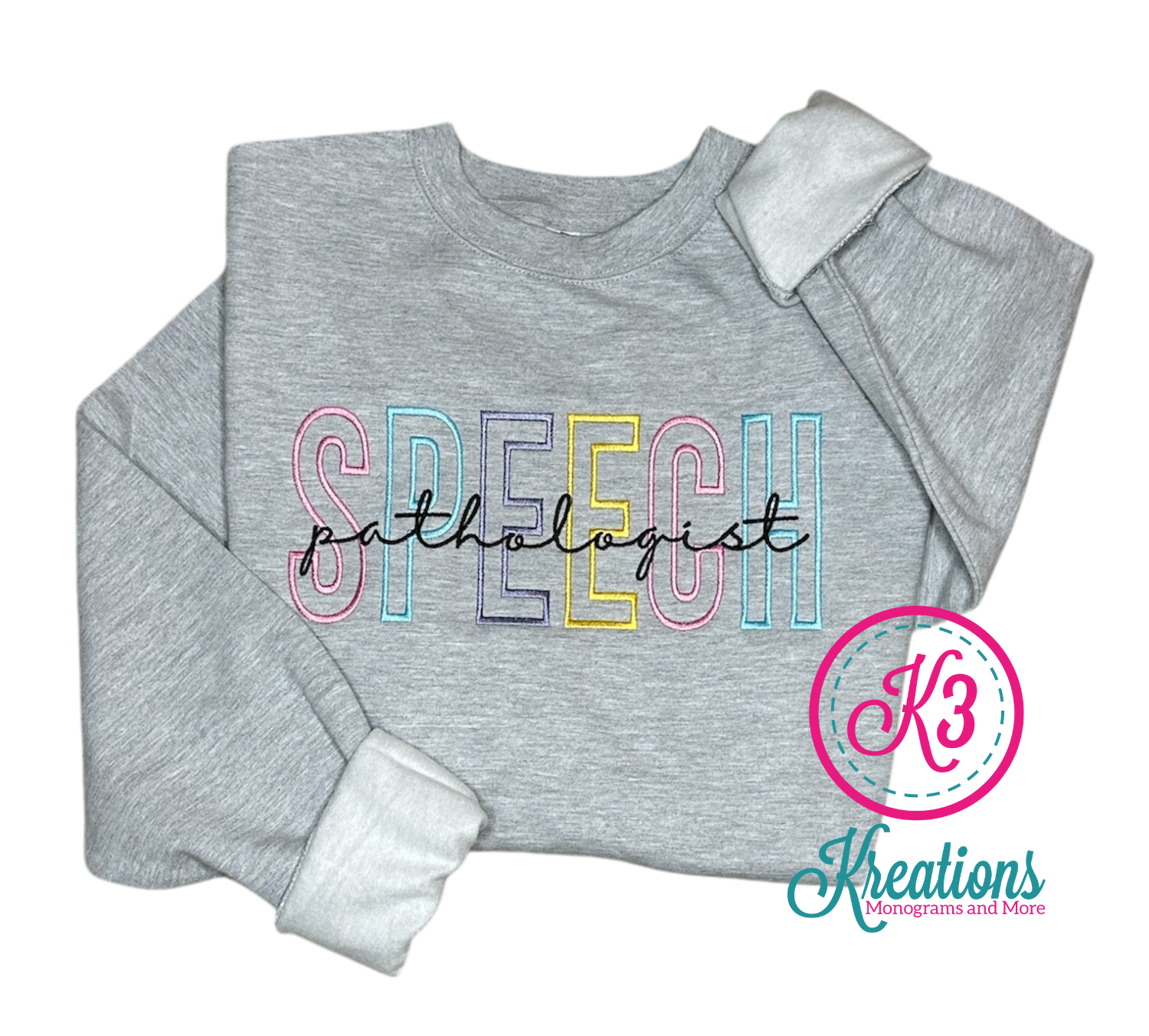 Adult Embroidered Speech Pathologist Midweight Crewneck Sweatshirt