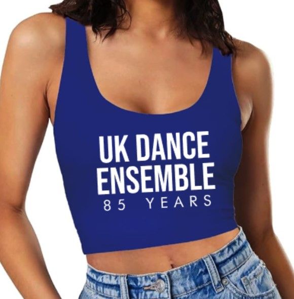 Ladies UK Dance Ensemble 85 Years Scoop Neck Crop Tank (UKDE)
