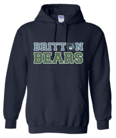 Youth or Adult Britton Bears with Mascot Gildan Heavy Blend Sweatshirt (MEB)