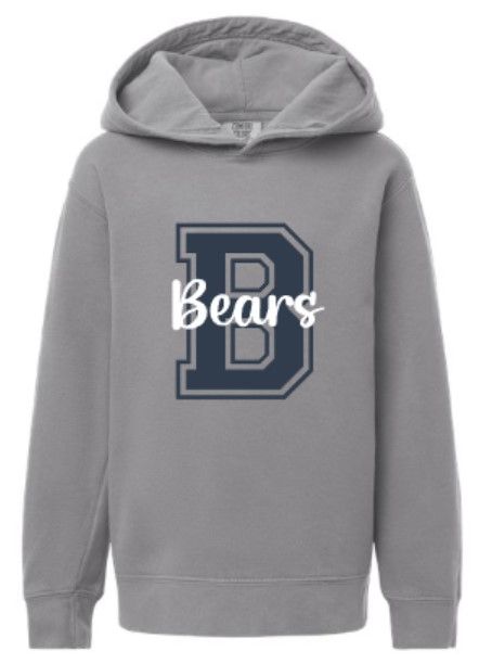 Youth B Bears Comfort Colors Garment-Dyed Lightweight Fleece Hooded Sweatshirt (MEB)