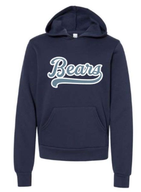 Youth Bears Bella + Canvas Sponge Fleece Hooded Sweatshirt (MEB)