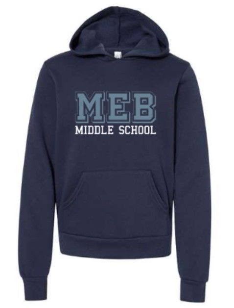 Youth MEB Middle School Bella + Canvas Sponge Fleece Hooded Sweatshirt (MEB)