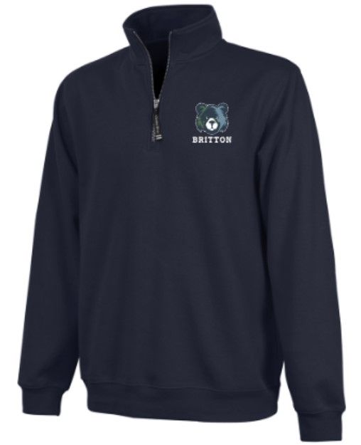 Youth Charles River 1/4 Zip Fleece Pullover with Embroidered Mascot Britton (MEB)