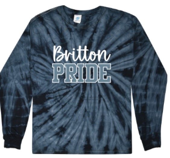 Youth or Adult Britton Pride Tie-Dye Short or Long Sleeve T-Shirt (MEB)