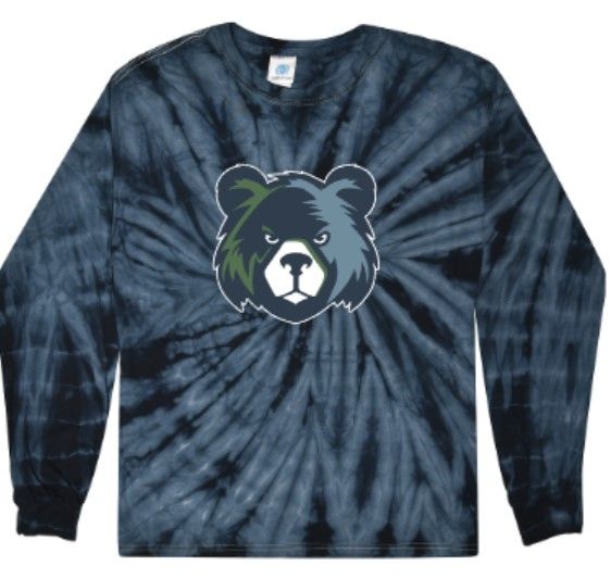 Youth or Adult Bear Tie-Dye Short or Long Sleeve T-Shirt (MEB)