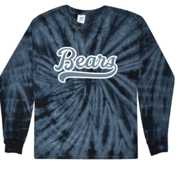 Youth or Adult Bears Tie-Dye Short or Long Sleeve T-Shirt (MEB)
