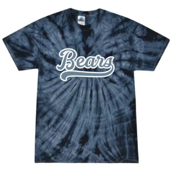 Youth or Adult Bears Tie-Dye Short or Long Sleeve T-Shirt (MEB)