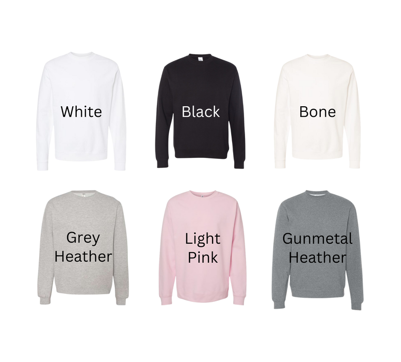 Adult Embroidered Class of 2025 Senior Bow Midweight Crewneck Sweatshirt