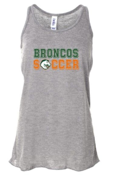 Ladies Broncos Soccer Bella + Canvas Flowy Racerback Tank (FDGS)