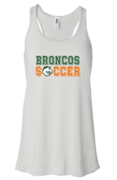Ladies Broncos Soccer Bella + Canvas Flowy Racerback Tank (FDGS)