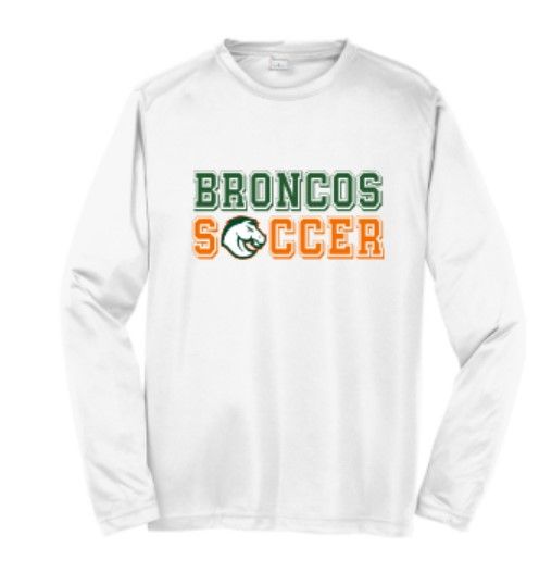 Youth or Adult Broncos Soccer Sport-Tek Dri Fit Short or Long Sleeve Tee (FDGS)