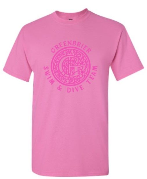 Adult Gildan Greenbrier Logo Pink Short Sleeve Tee