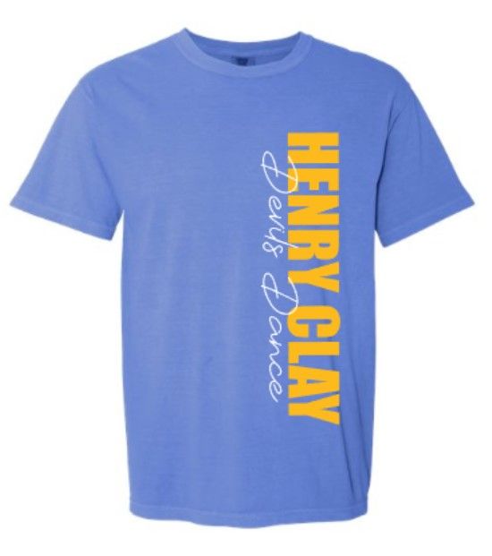 Youth or Adult Vertical Henry Clay Devils Dance Comfort Colors Garment-Dyed Short Sleeve Tee (HCDT)