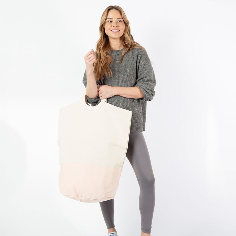 Powder Pink Laundry Hamper