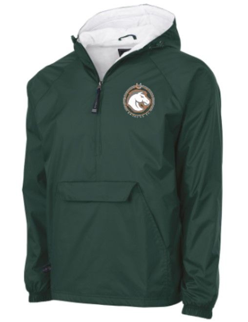 Adult Charles River 1/2 Zip Lined Rain Pullover with Embroidered Frederick Douglass XC Logo (FDXC)