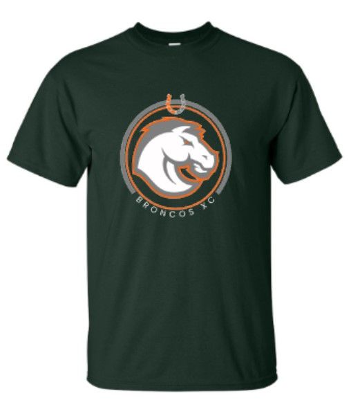 Youth or Adult Broncos XC Logo Gildan Short or Long Sleeve Tee (FDXC)