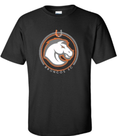 Youth or Adult Broncos XC Logo Gildan Short or Long Sleeve Tee (FDXC)
